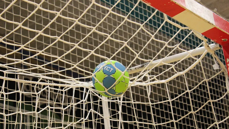 Handball players in a match